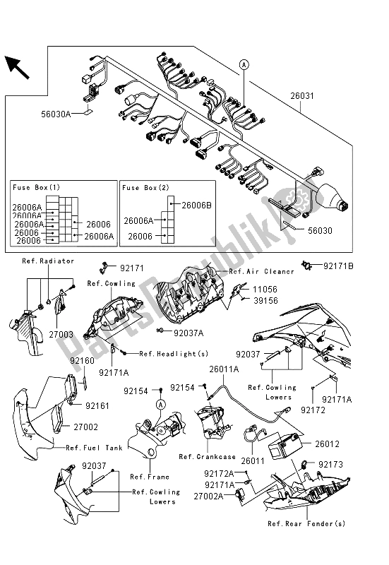 All parts for the Chassis Electrical Equipment of the Kawasaki Ninja ZX 10R 1000 2013