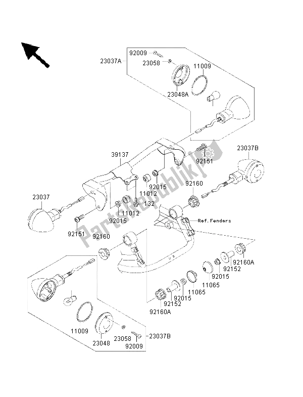 All parts for the Turn Signals of the Kawasaki VN 1500 Drifter 2001