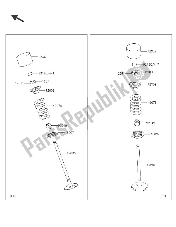 All parts for the Valve(s) of the Kawasaki Z 1000 SX ABS 2016