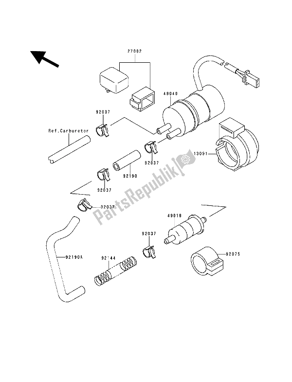 All parts for the Fuel Pump of the Kawasaki ZZ R 600 1993