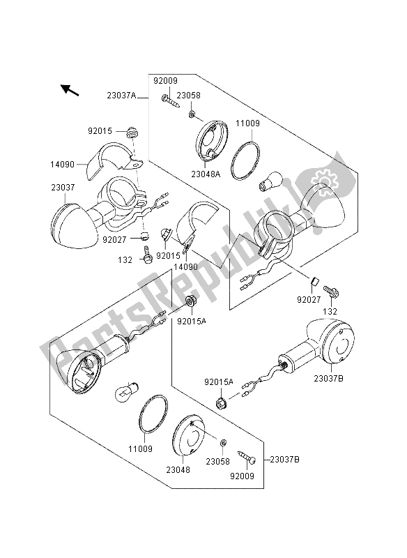 All parts for the Turn Signals of the Kawasaki VN 800 1995