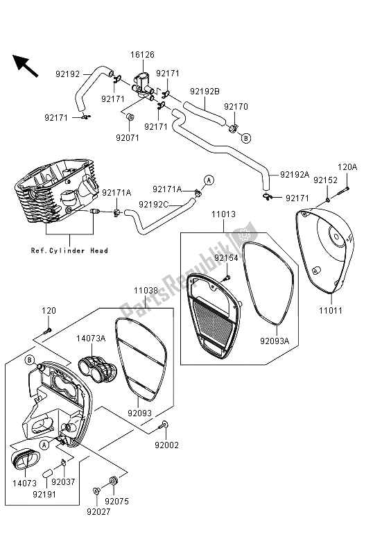 Toutes les pièces pour le Purificateur D'air du Kawasaki VN 900 Custom 2013