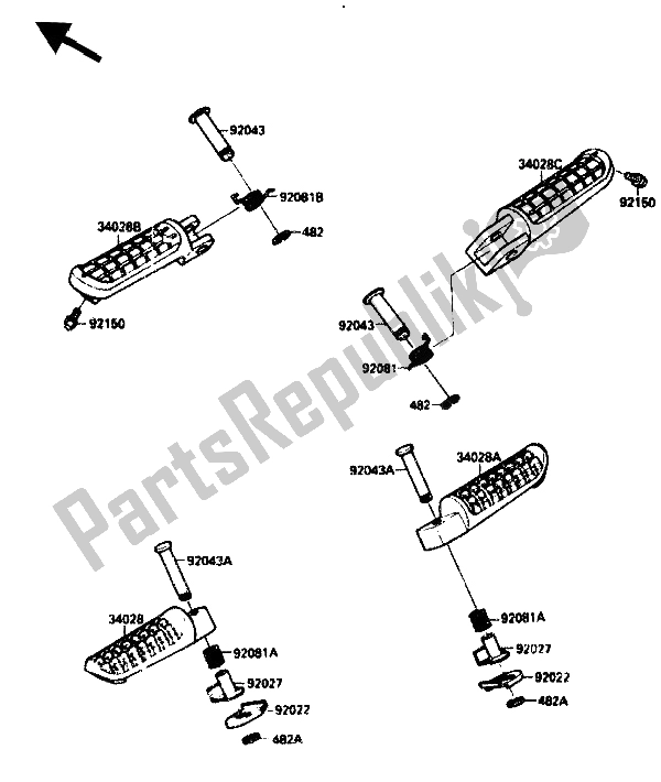 Todas las partes para Paso de Kawasaki ZX 10 1000 1988