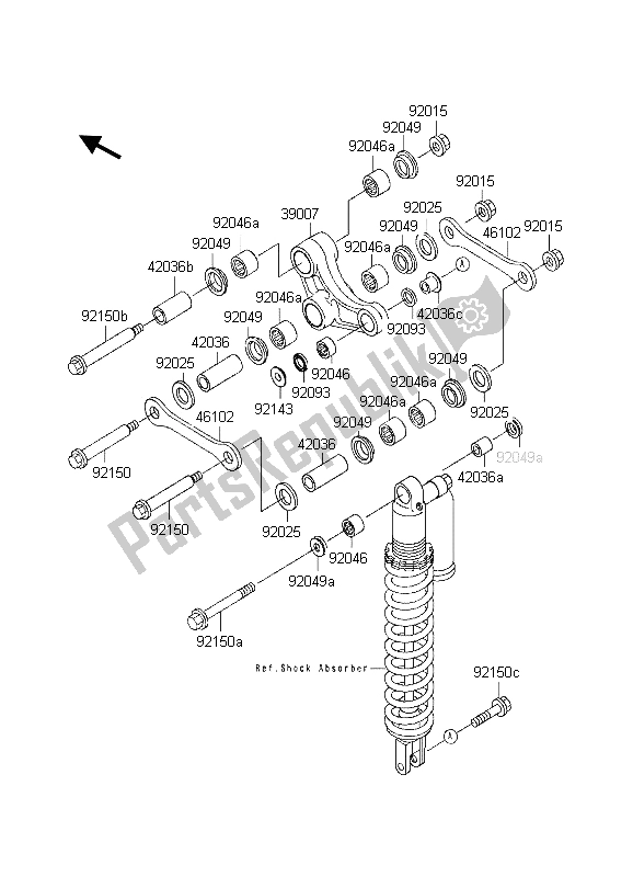 All parts for the Suspension of the Kawasaki KX 125 1998