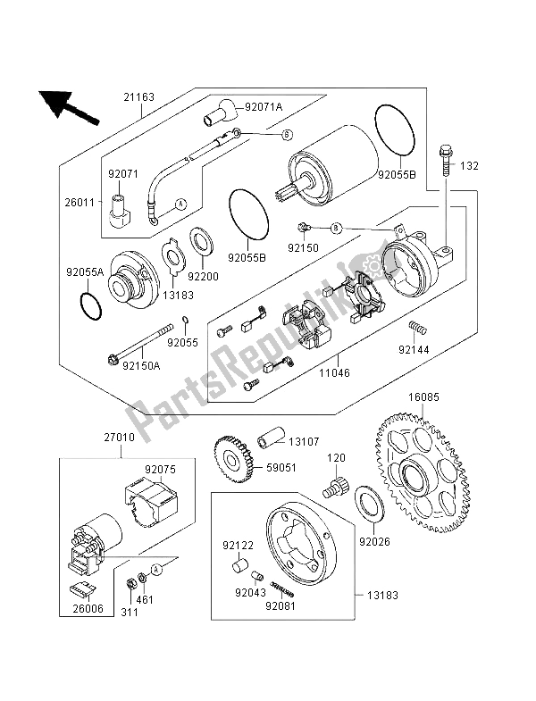 Todas las partes para Motor De Arranque de Kawasaki ZXR 400 1995