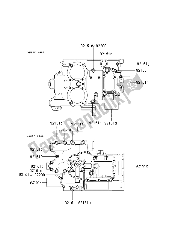 Alle onderdelen voor de Carter Bout Patroon van de Kawasaki W 650 2003