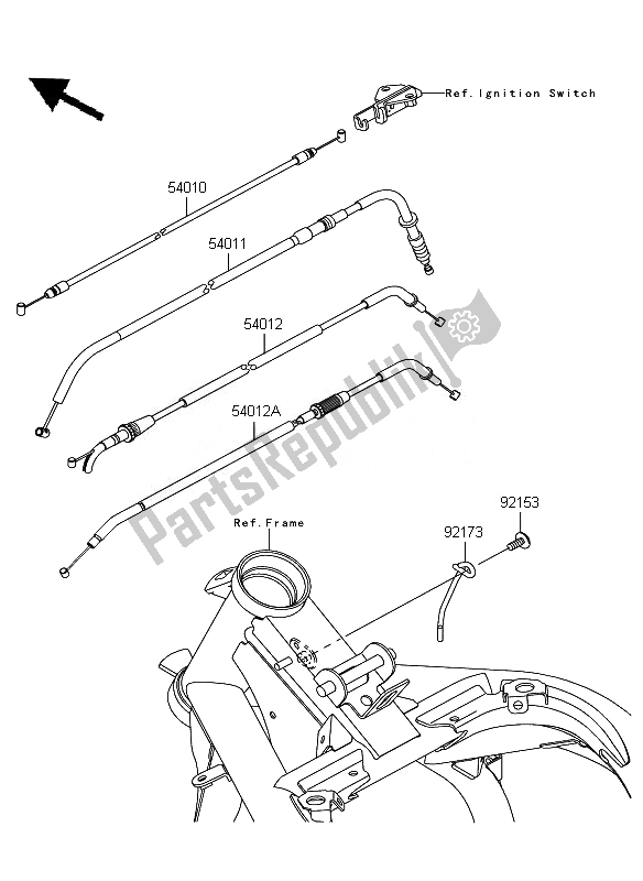 Toutes les pièces pour le Câbles du Kawasaki ER 6N 650 2010