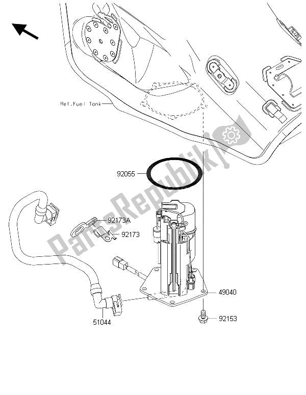 Wszystkie części do Pompa Paliwowa Kawasaki Ninja ZX 10R ABS 1000 2015