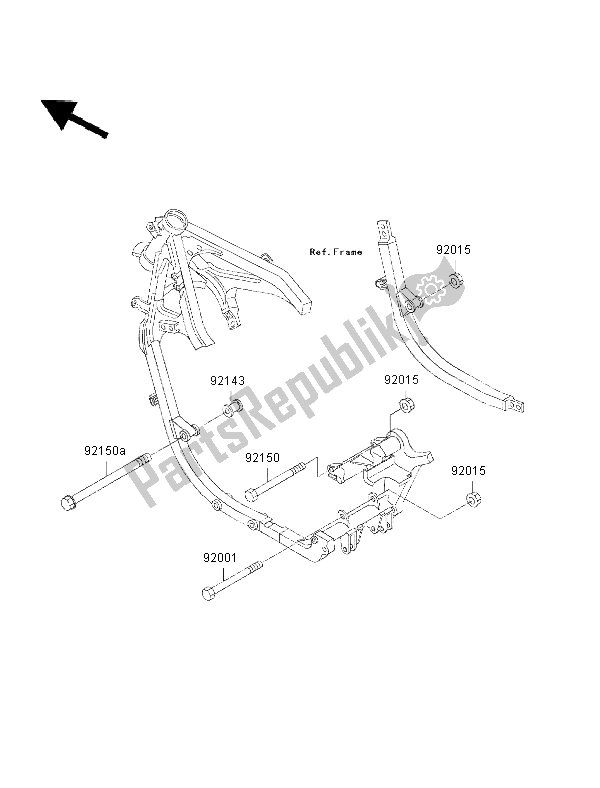 Tutte le parti per il Supporto Del Motore del Kawasaki GPZ 500S 2002