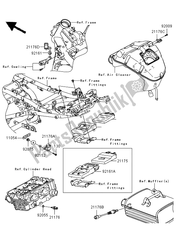 All parts for the Fuel Injection of the Kawasaki Versys ABS 650 2008