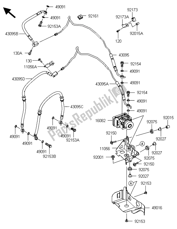 Tutte le parti per il Tubazioni Del Freno del Kawasaki Ninja ZX 6R ABS 600 2013