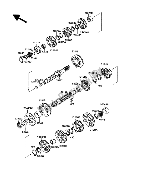 Tutte le parti per il Trasmissione del Kawasaki ZXR 750 1990