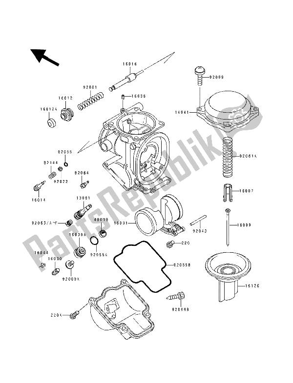 Tutte le parti per il Parti Del Carburatore del Kawasaki ZXR 400 1991