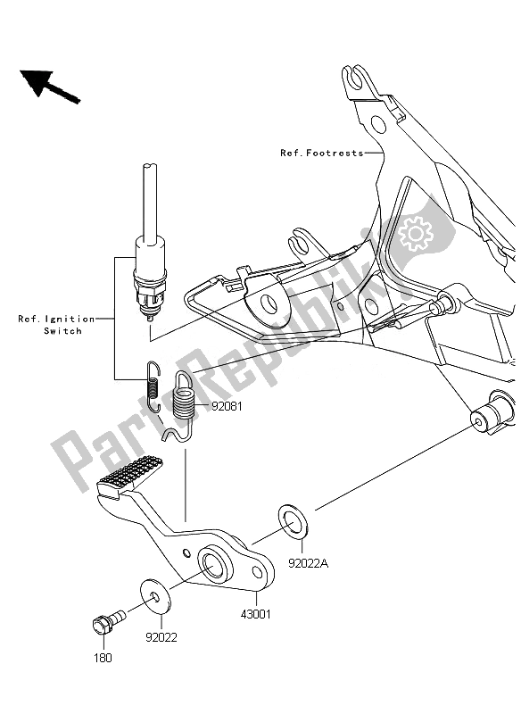 Todas las partes para Pedal De Freno de Kawasaki ER 6F 650 2010