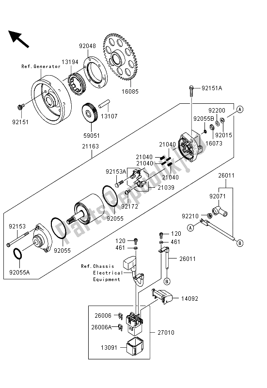 All parts for the Starter Motor of the Kawasaki Z 1000 SX ABS 2013