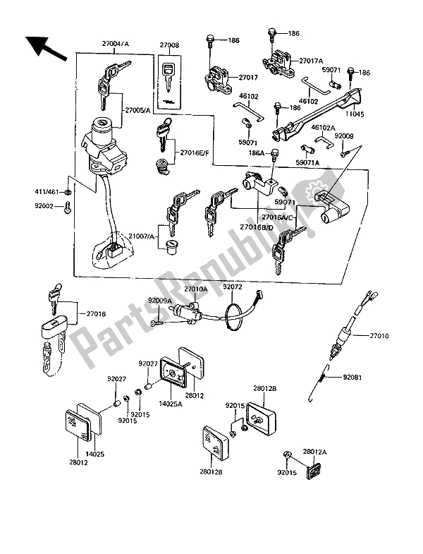 Todas las partes para Switch De Ignición de Kawasaki 1000 GTR 1992