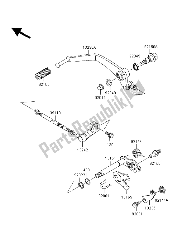 Toutes les pièces pour le Mécanisme De Changement De Vitesse du Kawasaki VN 800 Classic 1996