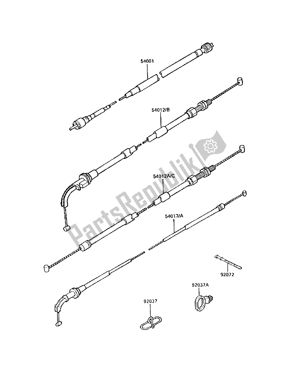Tutte le parti per il Cavi del Kawasaki GPZ 900R 1987