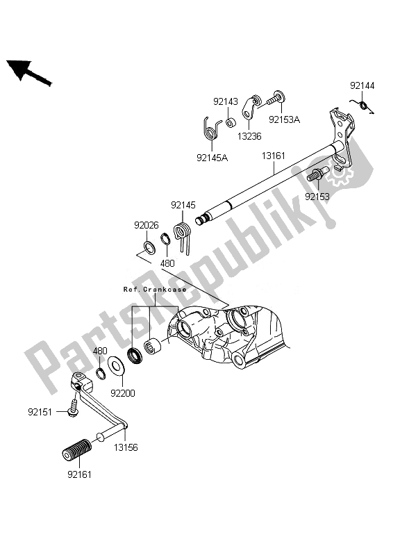 All parts for the Gear Change Mechanism of the Kawasaki ZZR 1400 ABS 2010