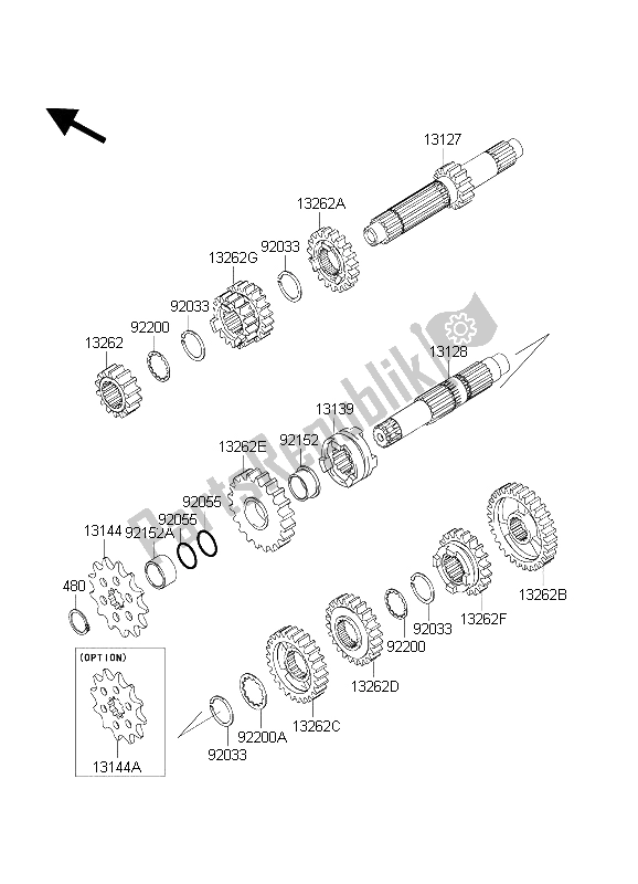 Tutte le parti per il Trasmissione del Kawasaki KX 250F 2004