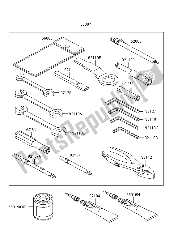 Tutte le parti per il Strumenti Proprietari del Kawasaki Ninja ZX 12R 1200 2003