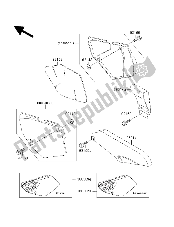 Wszystkie części do Os? Ony Boczne I Os? Ona ? A? Cucha Kawasaki KLX 650 1995