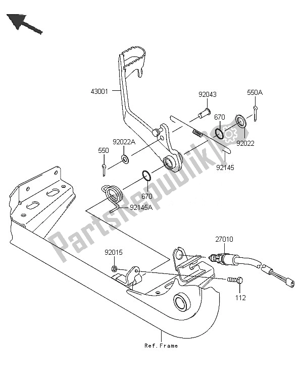 Todas las partes para Pedal De Freno de Kawasaki KVF 650 4X4 2005