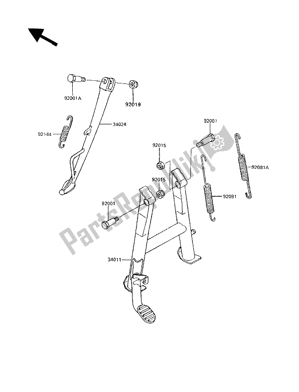 Todas las partes para Stand (s) de Kawasaki GPX 600R 1993