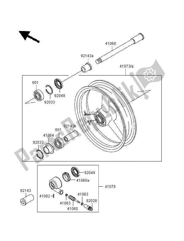 Todas las partes para Buje Delantero de Kawasaki ZXR 400 1999