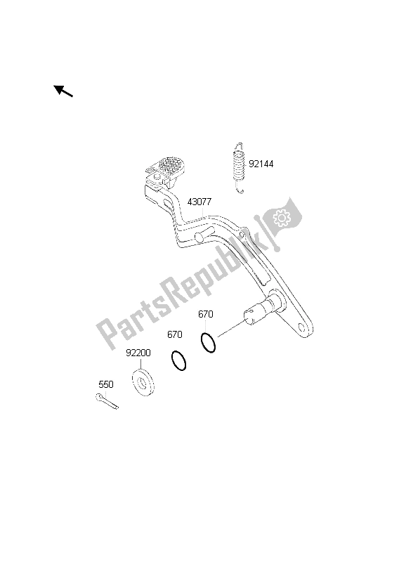 Tutte le parti per il Pedale Del Freno del Kawasaki KLR 650 2002