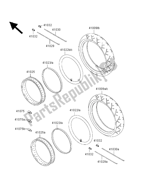 Tutte le parti per il Pneumatici del Kawasaki VN 800 Drifter 2000