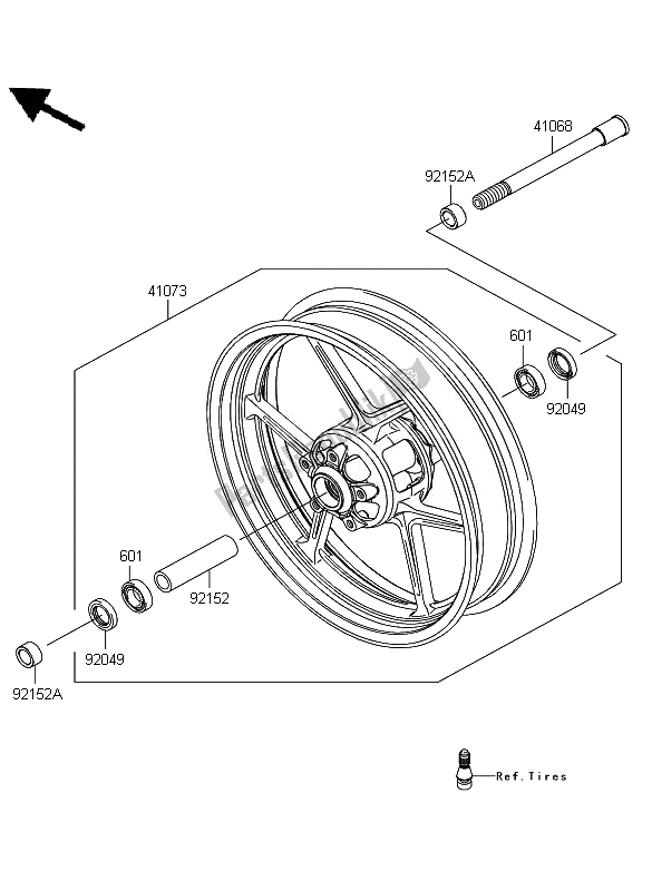 Todas las partes para Buje Delantero de Kawasaki ER 6F ABS 650 2010