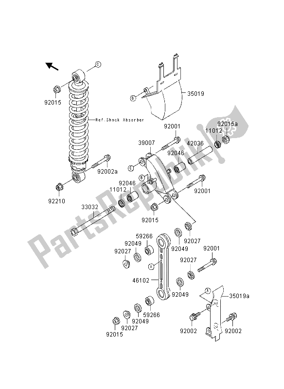Tutte le parti per il Sospensione del Kawasaki KX 60 1997