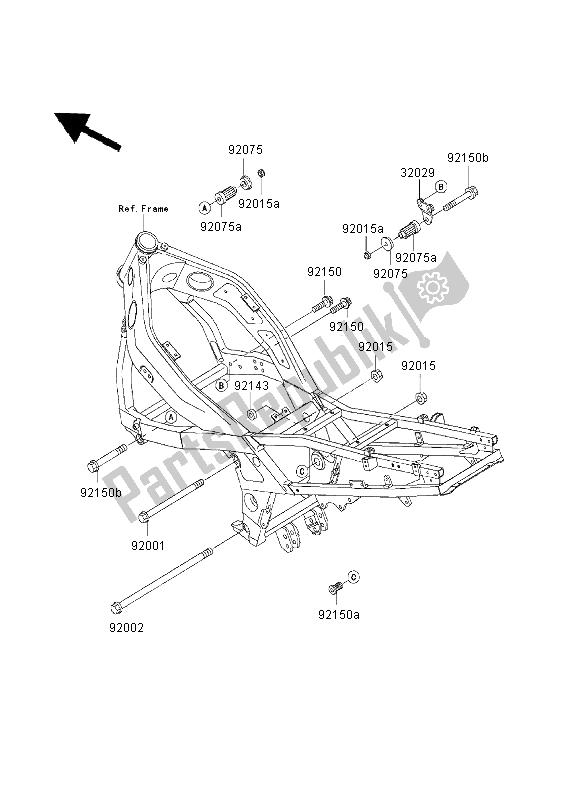 Todas las partes para Montaje Del Motor de Kawasaki ZZR 600 2003