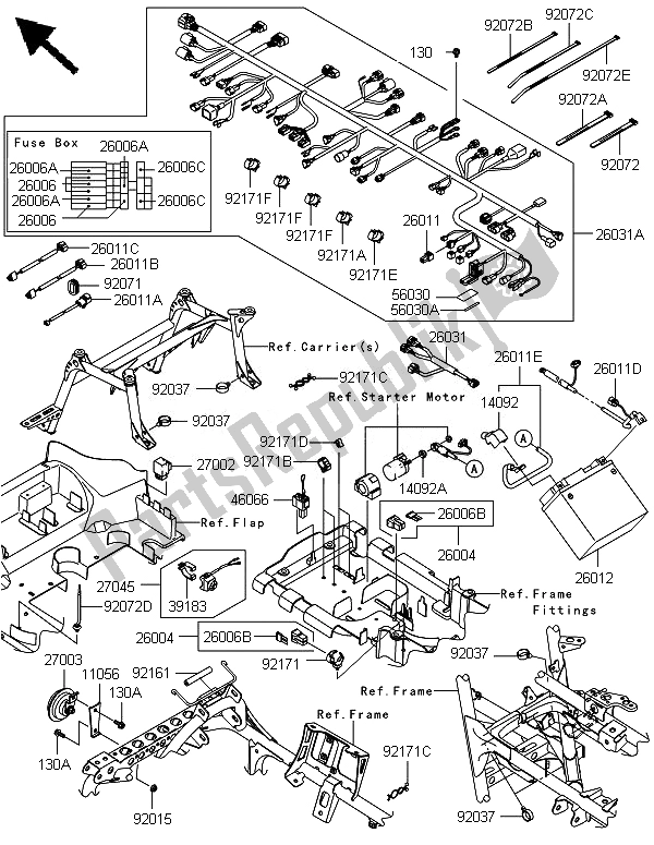 All parts for the Chassis Electrical Equipment of the Kawasaki Brute Force 750 4X4I Epsgef 2014