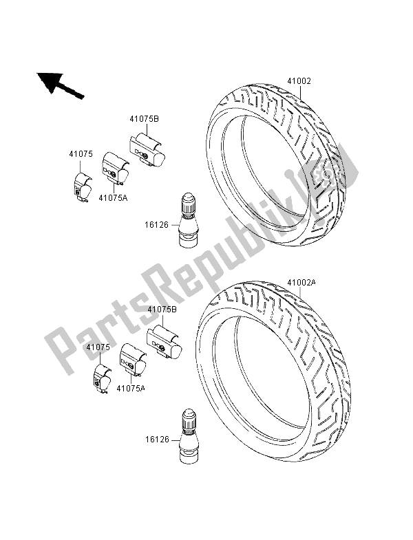 All parts for the Tires of the Kawasaki ZZR 1100 1995