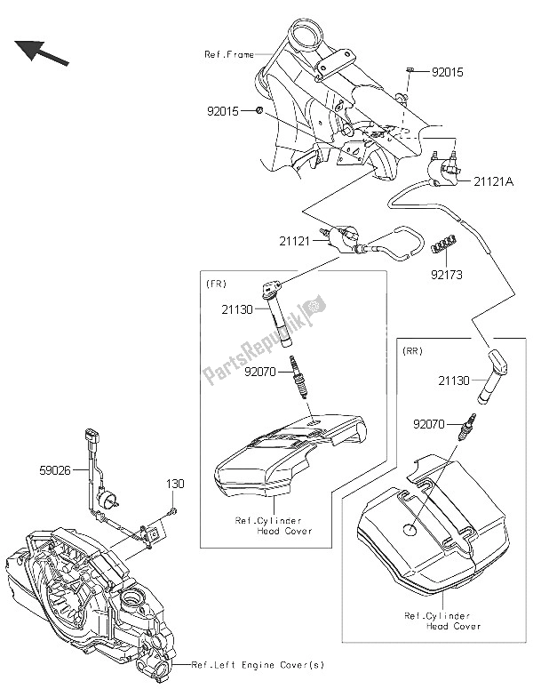 Todas as partes de Sistema De Ignição do Kawasaki Vulcan 1700 Nomad ABS 2016