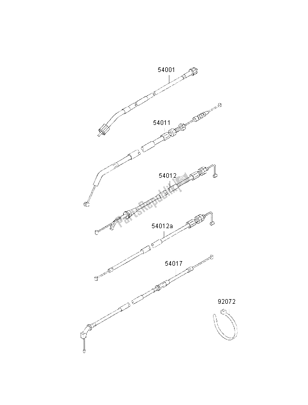 Tutte le parti per il Cavi del Kawasaki GPZ 500S 2002