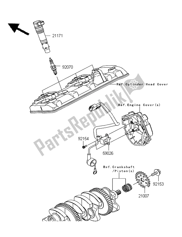 All parts for the Ignition System of the Kawasaki Ninja ZX 10R 1000 2012