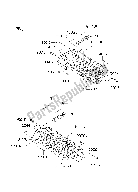 All parts for the Footrests of the Kawasaki KVF 650 Prairie 4X4 2003