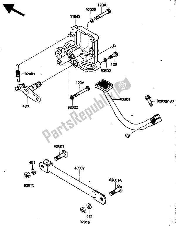 Tutte le parti per il Pedale Del Freno del Kawasaki ZN 1300 1986