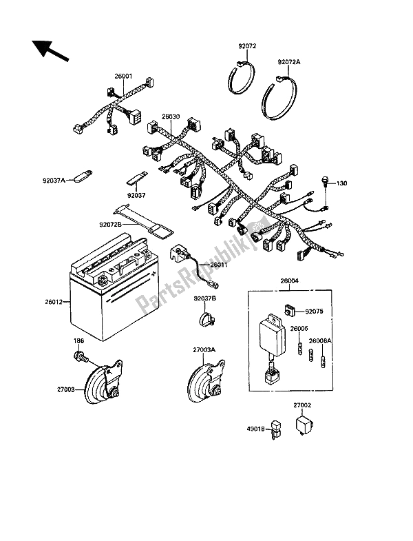 Tutte le parti per il Materiale Elettrico del Kawasaki KR 1 250 1990