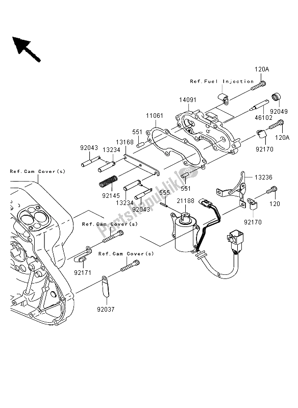 All parts for the Starter Solenoid of the Kawasaki VN 2000 2004