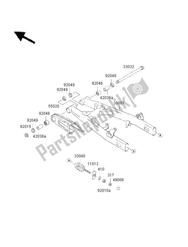 Todas las partes para Basculante de Kawasaki Eliminator 125 2002