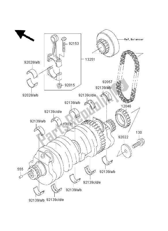 Toutes les pièces pour le Vilebrequin du Kawasaki ZRX 1200 2003