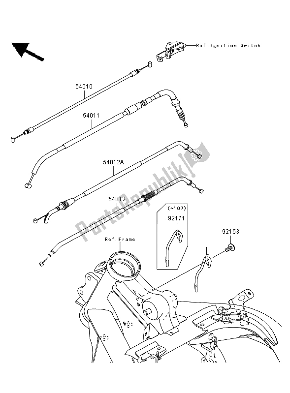 All parts for the Cables of the Kawasaki ER 6F 650 2006
