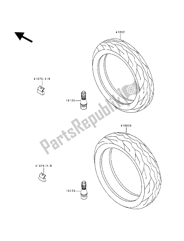 All parts for the Tires of the Kawasaki Zephyr 1100 1993