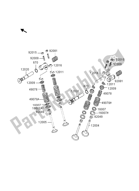 All parts for the Valve(s) of the Kawasaki GPZ 500S UK 1995