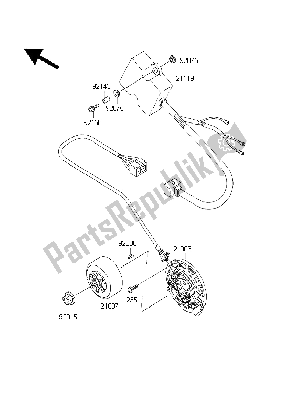 Tutte le parti per il Generatore del Kawasaki KX 250 1995