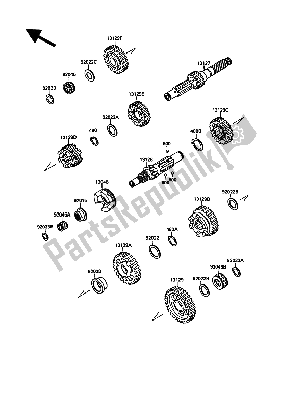 Toutes les pièces pour le Transmission du Kawasaki VN 15 1500 1989